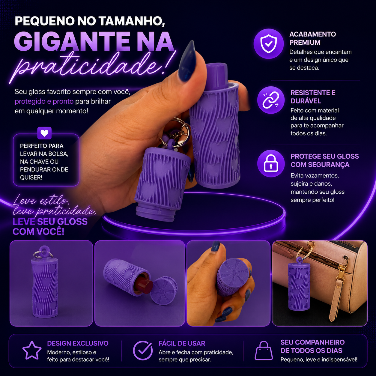 💄 Porta Gloss – Chega de perder o seu gloss na bolsa! Tenha-o sempre à mão! ✨