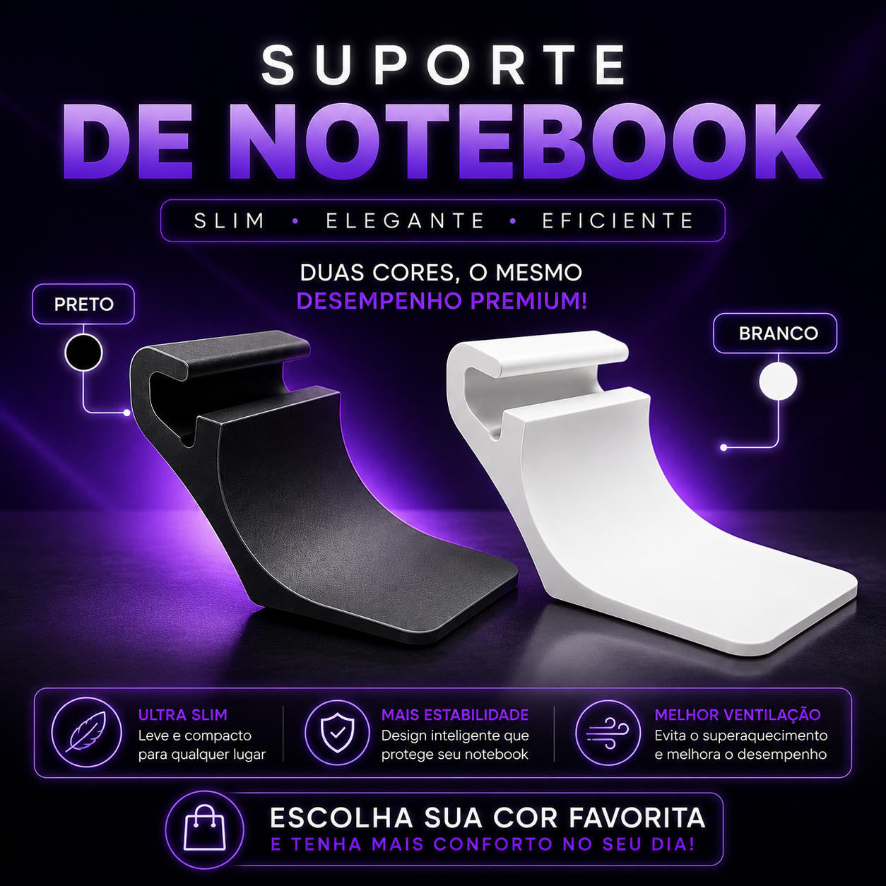 💻 Suporte para Notebook – Mais conforto e produtividade no seu dia a dia! ✨
