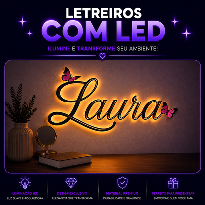 💡 Letreiro Personalizado com LED – Deixe seu ambiente único e cheio de personalidade! 💜