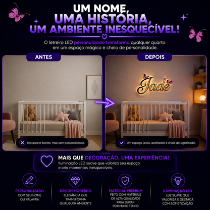 💡 Letreiro Personalizado com LED – Deixe seu ambiente único e cheio de personalidade! 💜