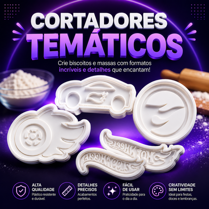 🍪 Kit Cortadores de Biscoito – Transforme Biscoitos Simples em Criações Incríveis ✨
