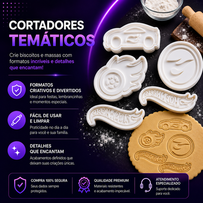 🍪 Kit Cortadores de Biscoito – Transforme Biscoitos Simples em Criações Incríveis ✨