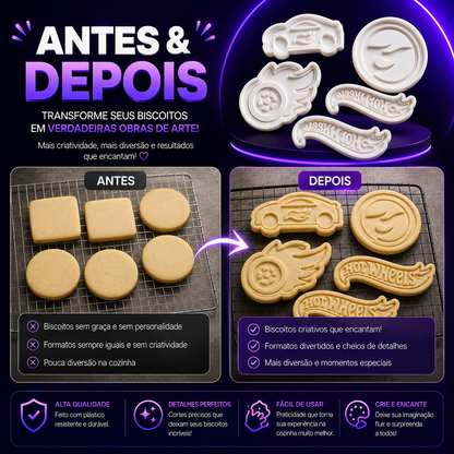 🍪 Kit Cortadores de Biscoito – Transforme Biscoitos Simples em Criações Incríveis ✨