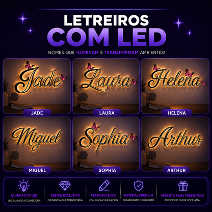 💡 Letreiro Personalizado com LED – Deixe seu ambiente único e cheio de personalidade! 💜